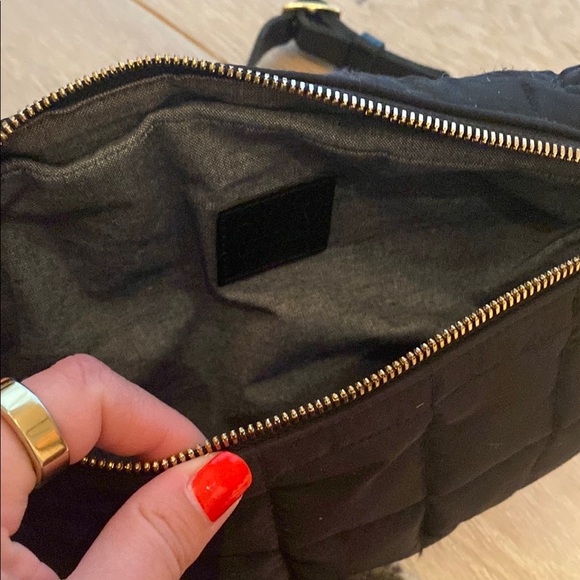 Clare V Black Quilted Grande Fanny Crossbody Bag with Gold Zipper - Picture 3 of 4